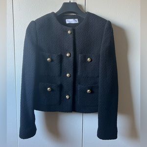 Mango Black Blazer with Gold Buttons